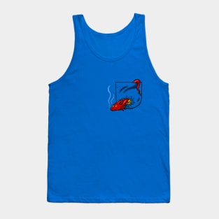 Cute Pocket Fiery Dragon Fantasy Movie Book Pocket Design Cartoon Tank Top